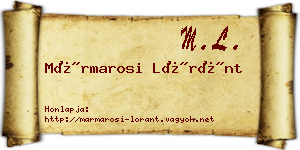 Mármarosi Lóránt névjegykártya